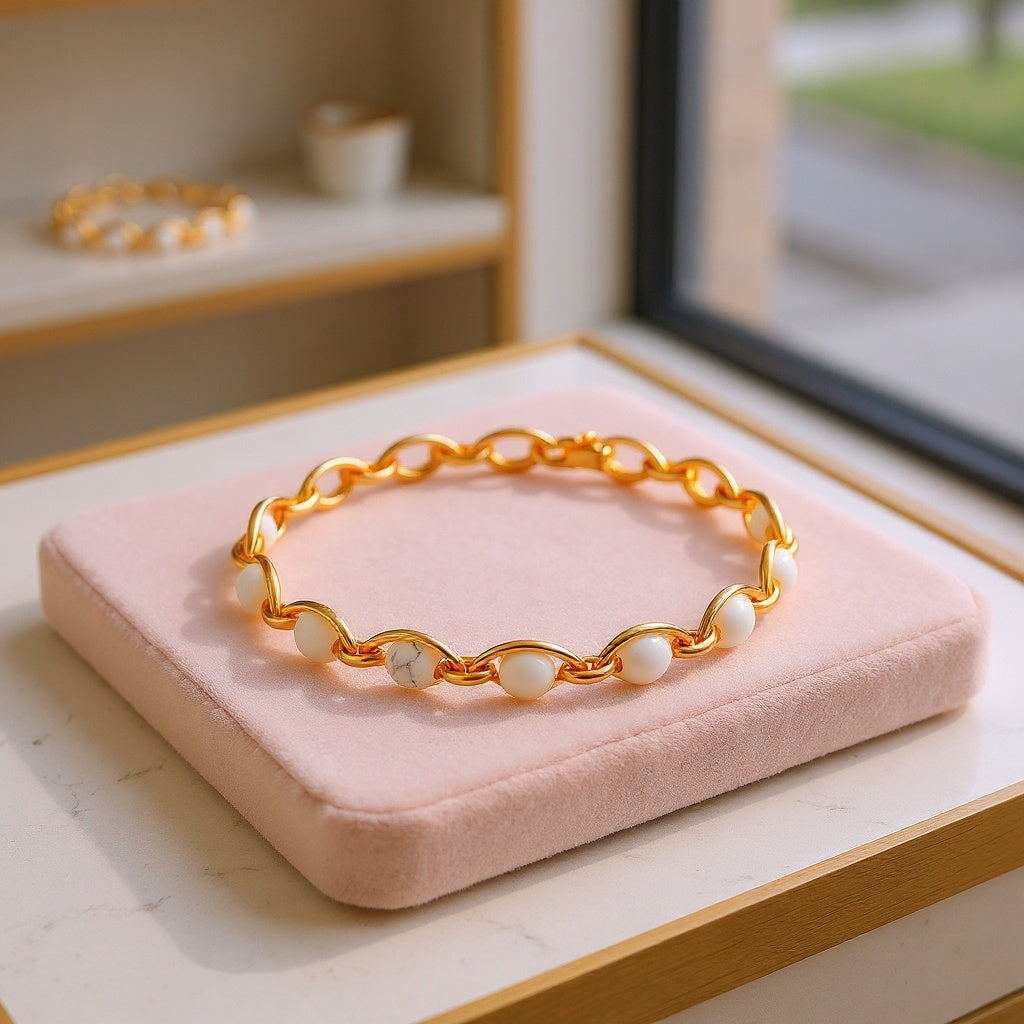 Divine Serenity Luxury Bracelets - 18k Gold & Marble