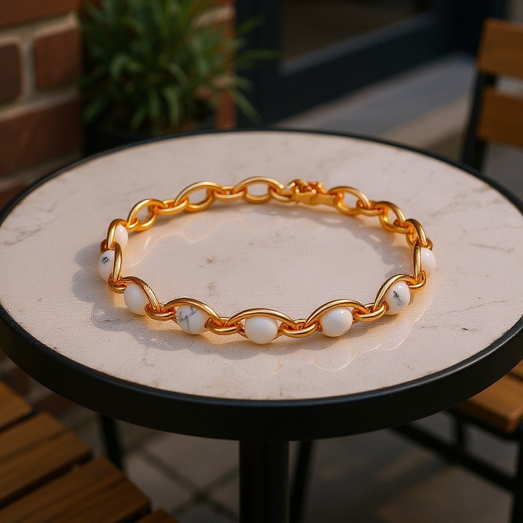 Divine Serenity Luxury Bracelets - 18k Gold & Marble